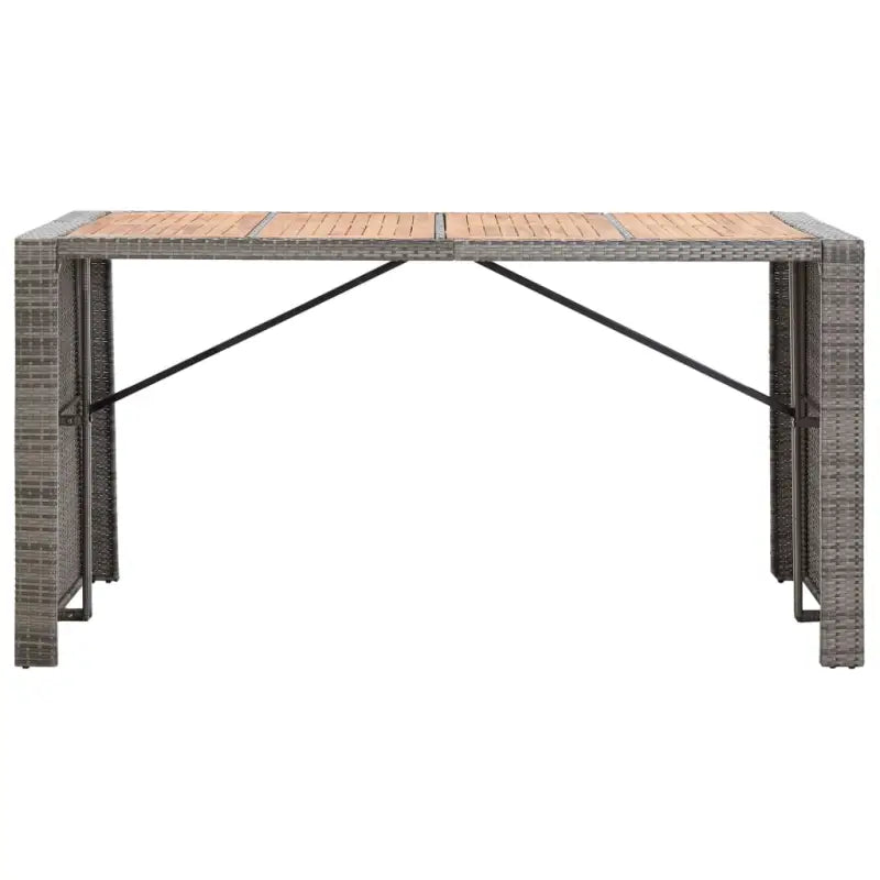 Poly Rattan Tuinbarset met Massief Acaciahout voor buitengebruik - Tuinsets
