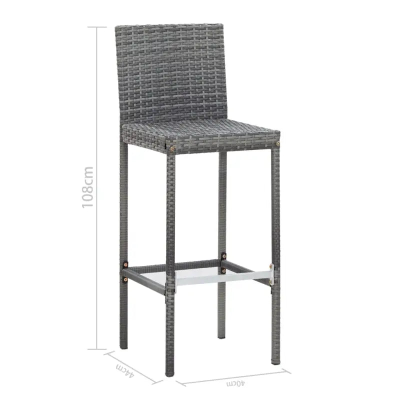 Poly Rattan Tuinbarset met Massief Acaciahout voor buitengebruik - Tuinsets