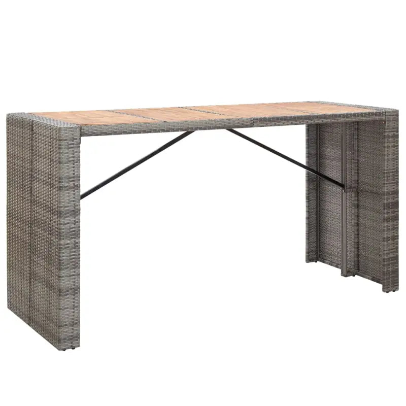 Poly Rattan Tuinbarset met Massief Acaciahout voor buitengebruik - Tuinsets