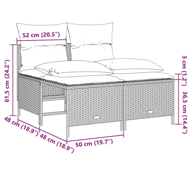 Poly rattan tuinset met comfortabele zitervaring en wasbare hoes - Tuinsets