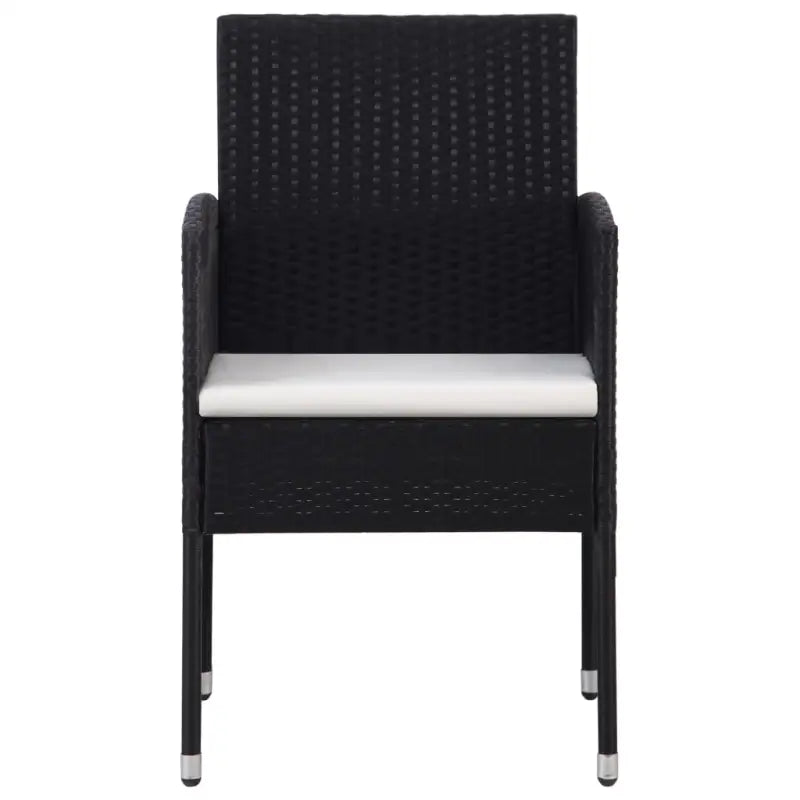 Poly rattan tuinset met gehard glas en zwart materiaal voor elegante buitenruimte - Tuinsets