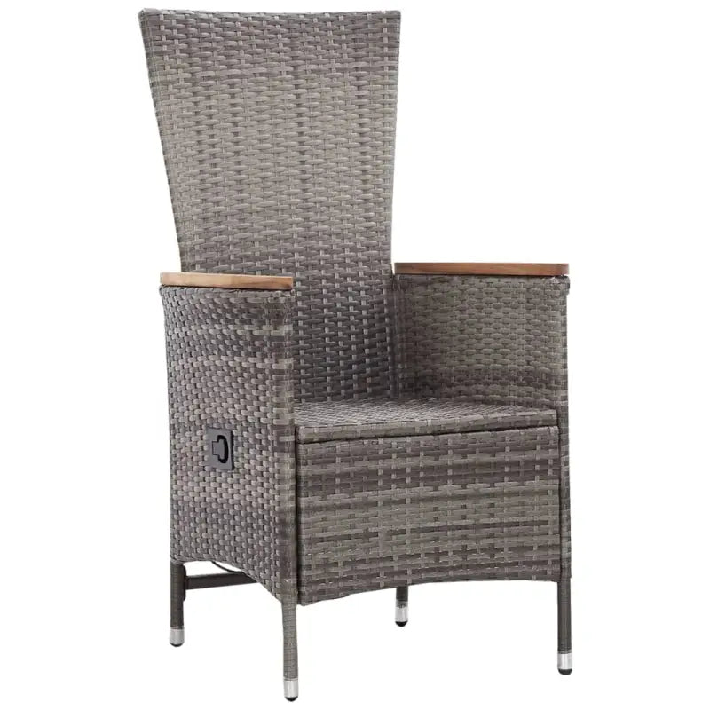 Poly rattan tuinset met gemakkelijk schoon en comfortabele afmetingen stoel - Verstelbare stoel zonder voetensteun