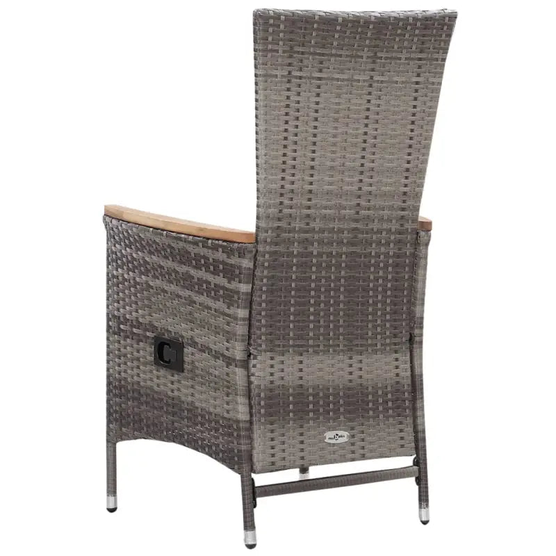 Poly rattan tuinset met gemakkelijk schoon en comfortabele afmetingen stoel - Verstelbare stoel zonder voetensteun