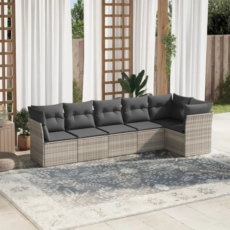 Poly Rattan Tuinset met Gepoedercoat Staal en Waterdichte Tas - Lichtgrijs / Zonder tafel - Tuinsets