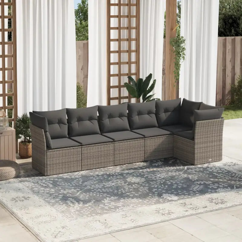 Poly Rattan Tuinset met Gepoedercoat Staal en Waterdichte Tas - Grijs / Zonder tafel - Tuinsets