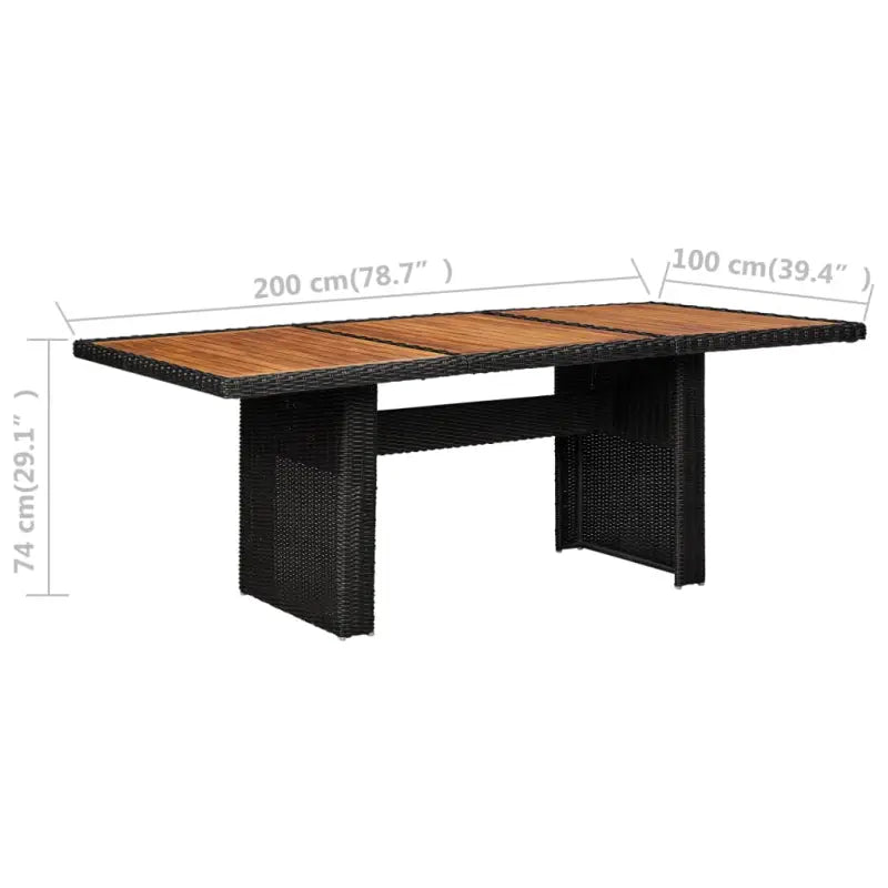 Poly rattan tuinset met massief acaciahout voor stijl en duurzaamheid - Tuinsets