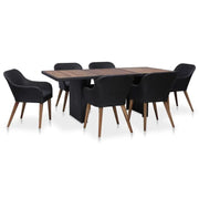 Poly rattan tuinset met massief acaciahout voor stijl en duurzaamheid - Tuinsets