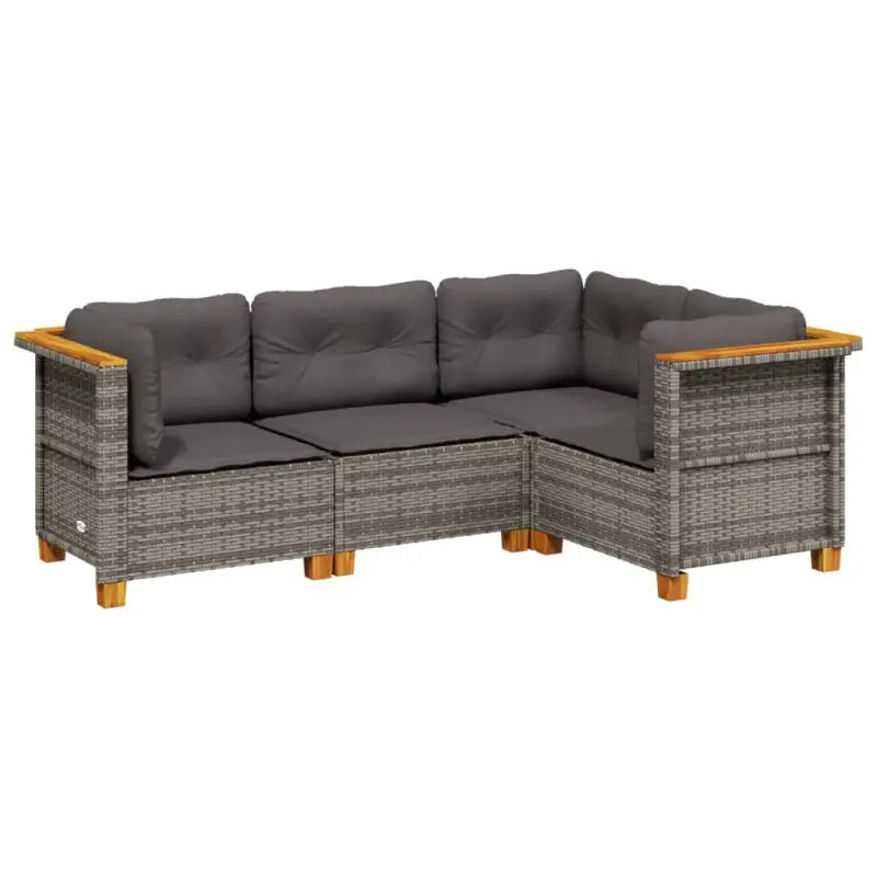 Poly Rattan Tuinset met Natuurlijke Olieafwerking en Comfortabele Zitervaring - Tuinsets