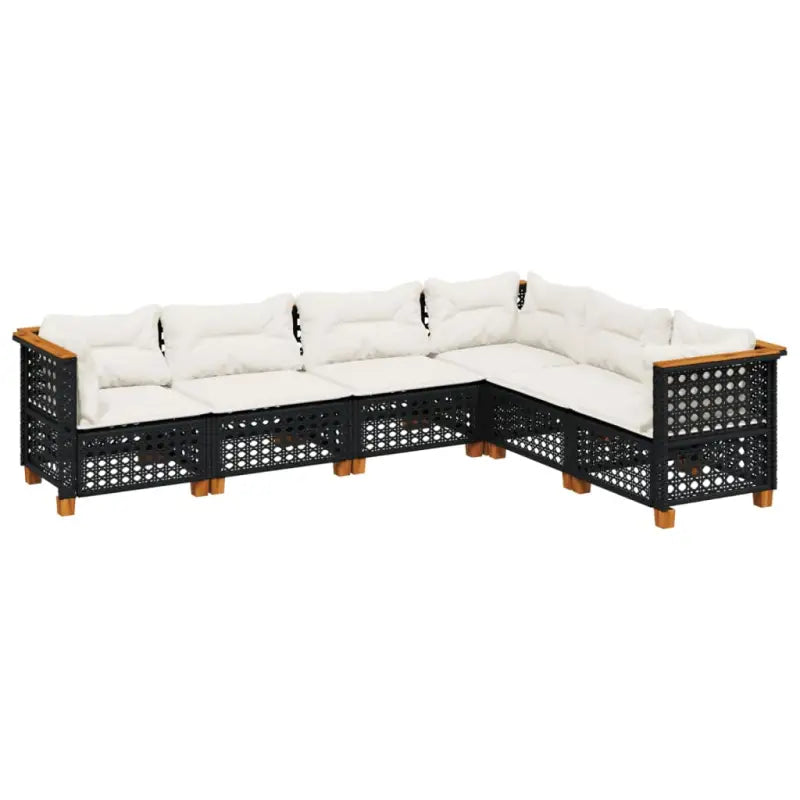 Poly Rattan Tuinset met Natuurlijke Olieafwerking voor Comfortabele Zitervaring - Tuinsets