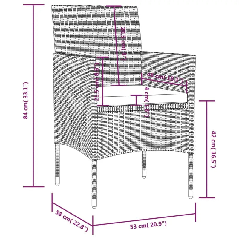Poly rattan tuinset met ruime zittingsdiepte en breedte voor ontspanning - Tuinsets