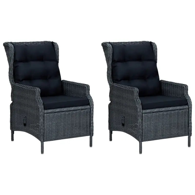 Poly rattan tuinset met verstelbare stoelen en mooie afmetingen - Donkergrijs - Tuinsets