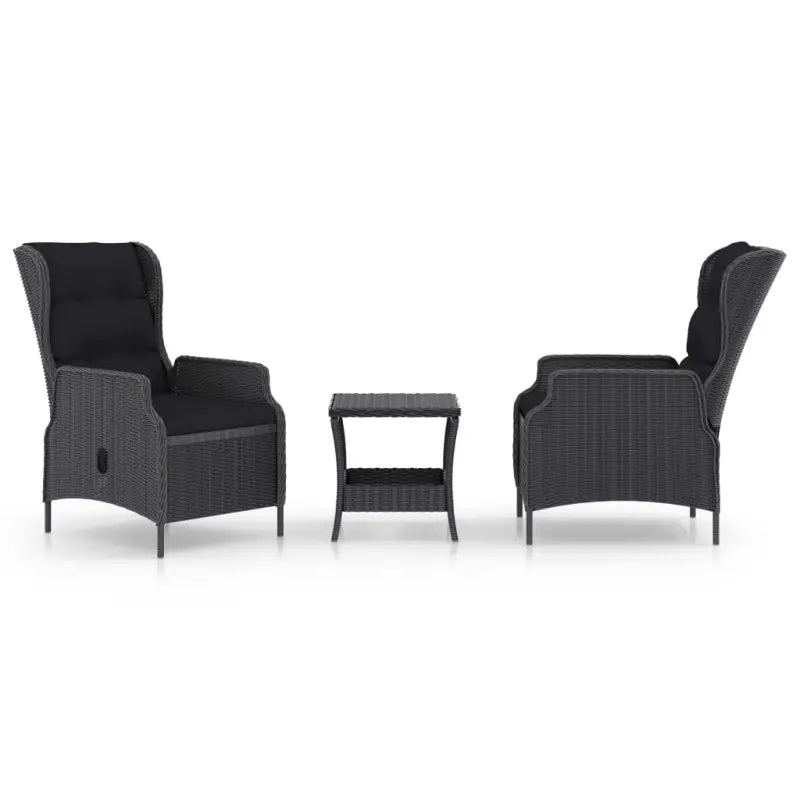 Poly rattan tuinset met verstelbare stoelen en mooie afmetingen - Donkergrijs - Tuinsets