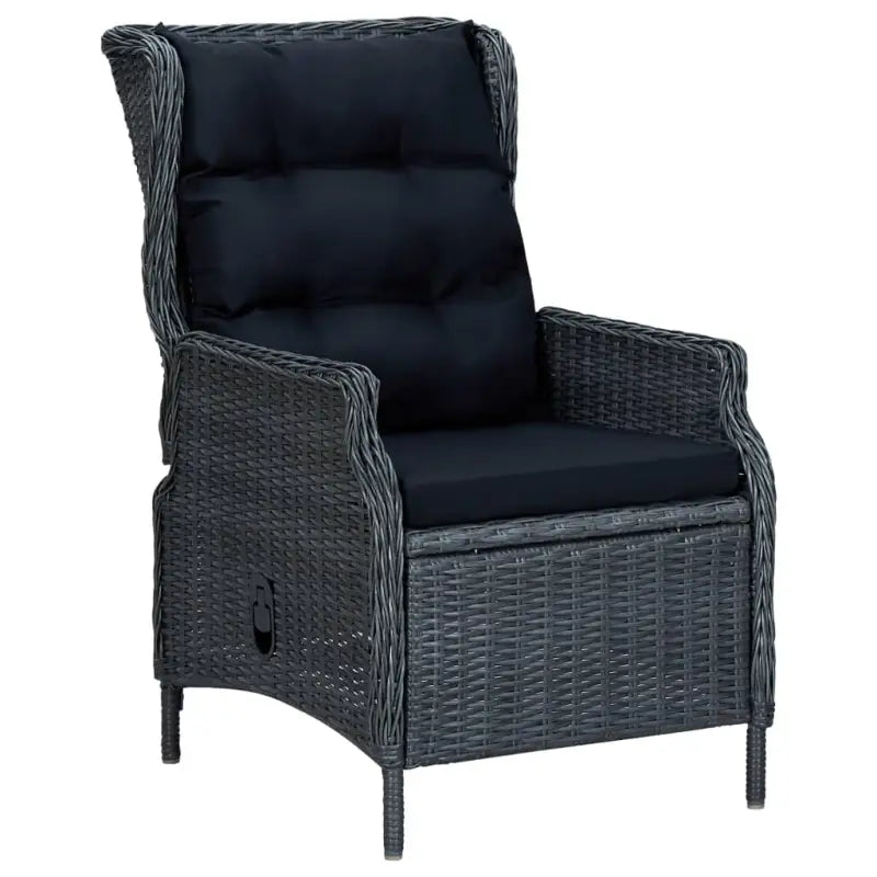 Poly rattan tuinset met verstelbare stoelen en mooie afmetingen - Donkergrijs - Tuinsets