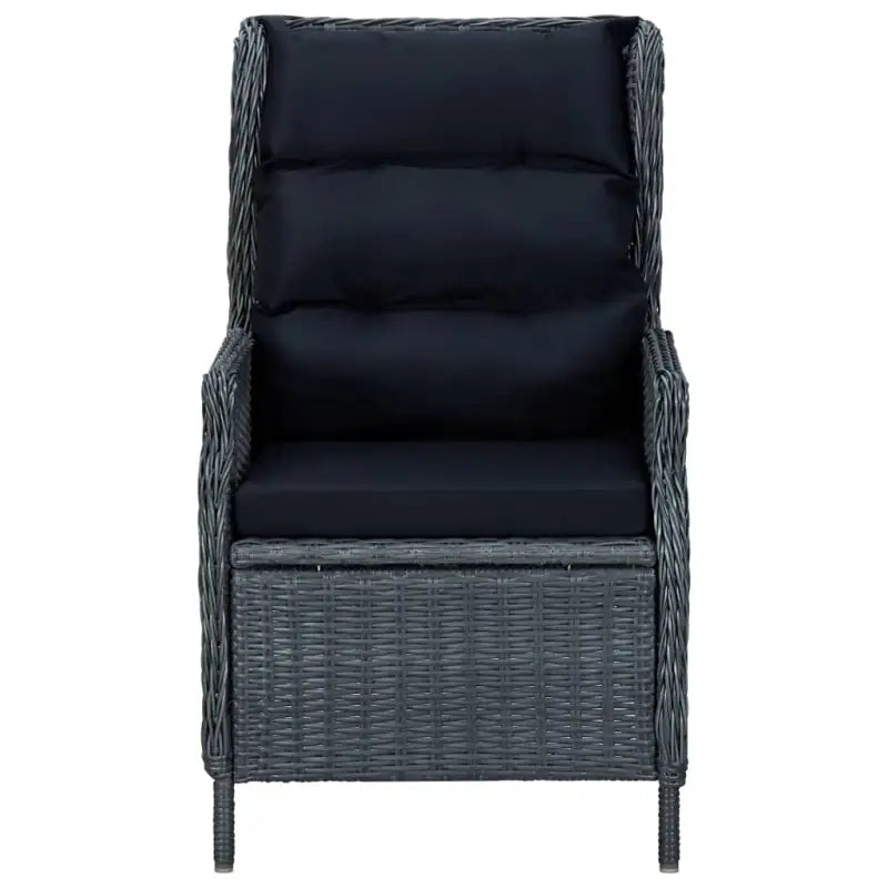 Poly rattan tuinset met verstelbare stoelen en mooie afmetingen - Donkergrijs - Tuinsets