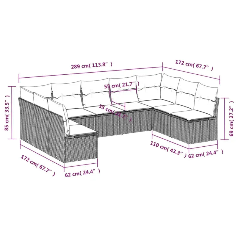 Poly Rattan Tuinset met Waterdichte Tas en Gepoedercoat Staal - Tuinsets