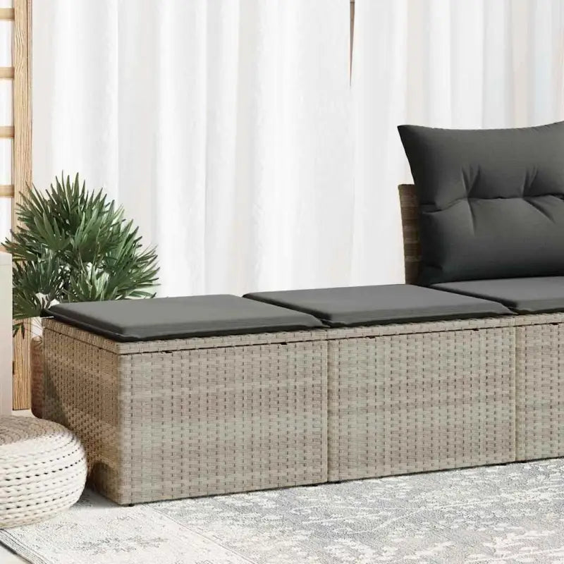Poly Rattan Tuinset met Waterdichte Tas en Wasbare Hoes - Lichtgrijs - Tuinsets