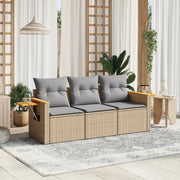 Poly Rattan Tuinset met Waterdichte Tas en Wasbare Hoezen - Tuinsets