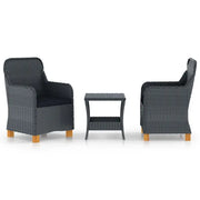 Poly Rattan Tuinset voor buiten met comfortabele stoelen en tafel - Tuinsets