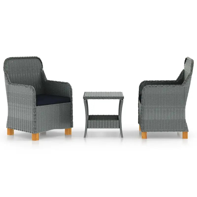 Poly Rattan Tuinset voor buiten met comfortabele stoelen en tafel - Lichtgrijs / Nee - Tuinsets