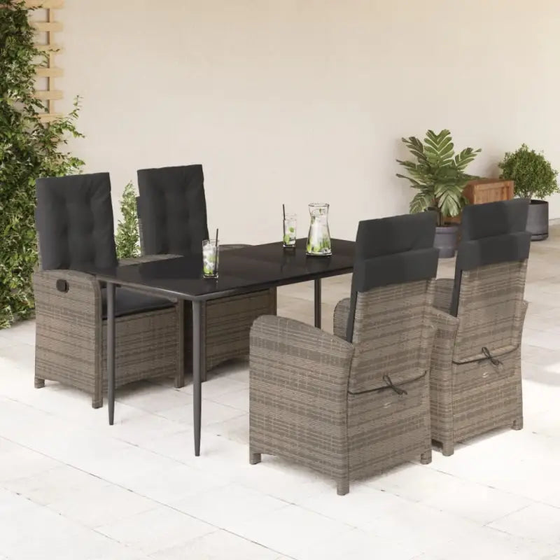 Poly rattan tuinset voor comfortabele zitervaring en gemakkelijk schoonmaken - 160 cm tafellengte / Zonder voetensteun