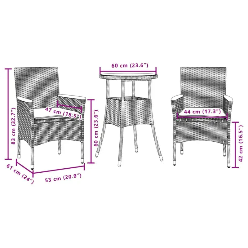 Poly rattan tuinset voor comfortabele zitervaring met wasbare hoes - Tuinsets