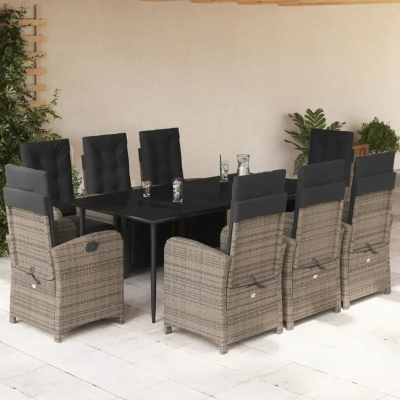 Poly rattan tuinset voor een comfortabele zitervaring en gemakkelijk schoon maken - 200 cm tafellengte / Puntige poot