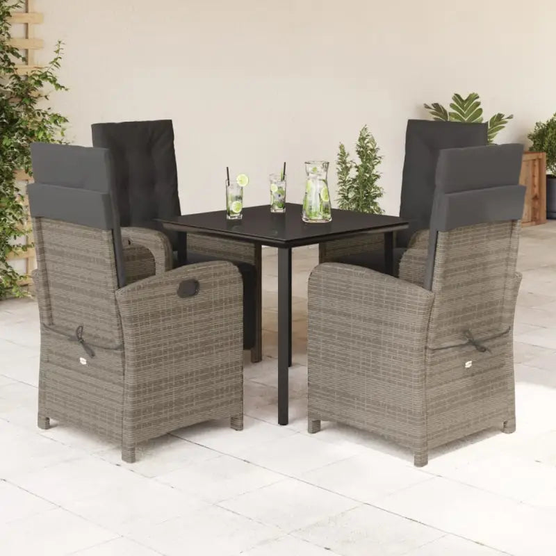 Poly rattan tuinset voor een comfortabele zitervaring en gemakkelijk schoon maken - 80 cm tafellengte / Ronde poot