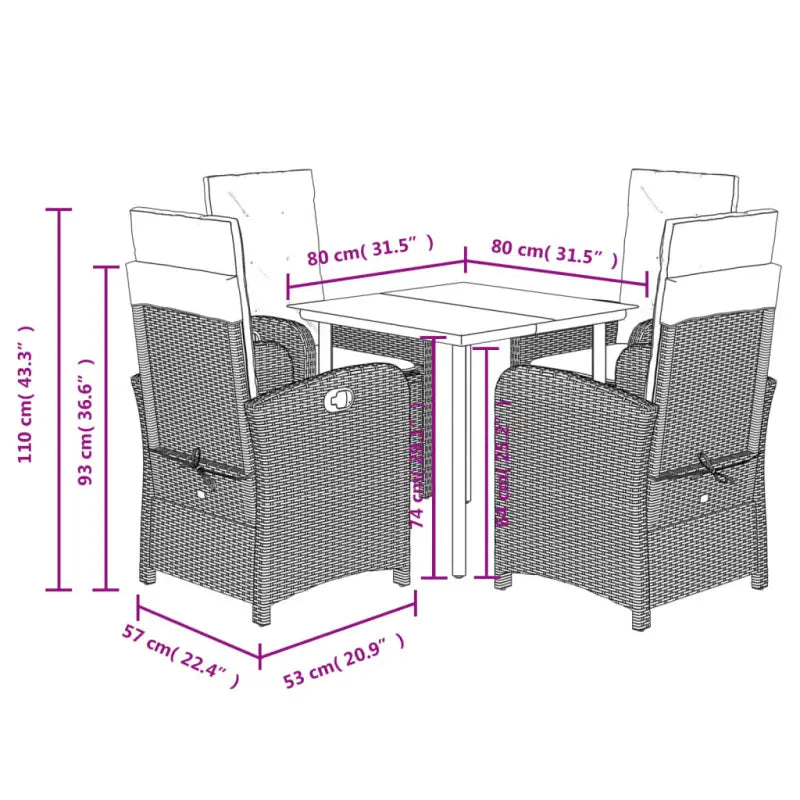 Poly rattan tuinset voor een comfortabele zitervaring en gemakkelijk schoon maken - Tuinsets
