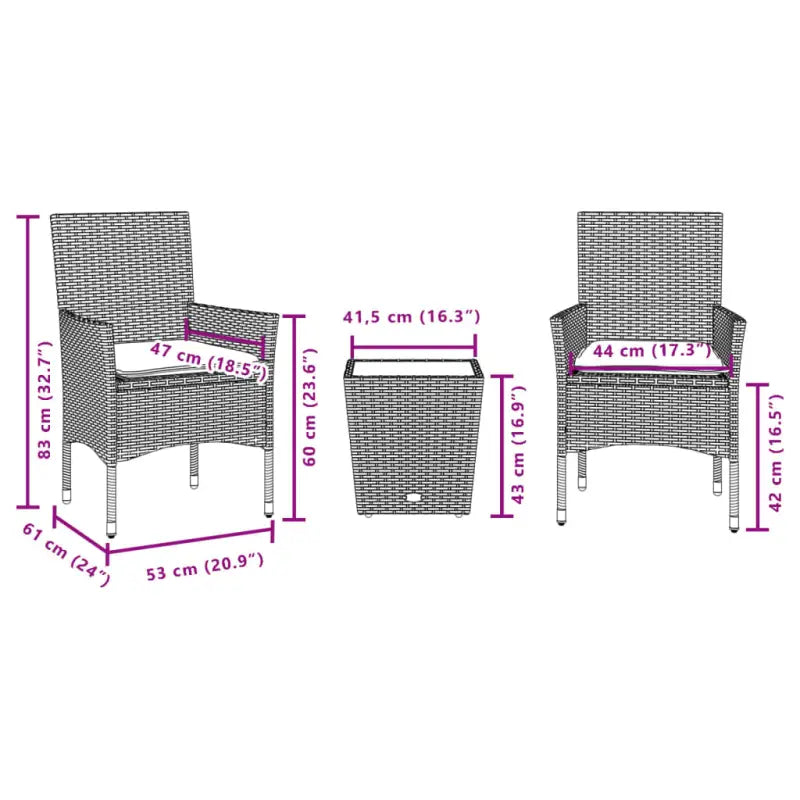 Poly rattan tuinset voor een comfortabele zitervaring en gemakkelijke schoonmaak - Tuinsets