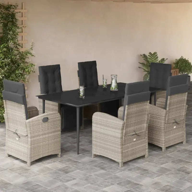 Poly rattan tuinset voor een comfortabele zitervaring gemakkelijk schoonmaken - 200 cm tafellengte / Puntige poot