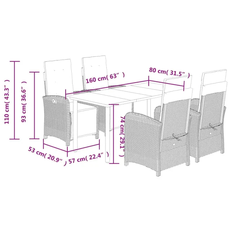 Poly rattan tuinset voor een comfortabele zitervaring gemakkelijk schoonmaken - Tuinsets