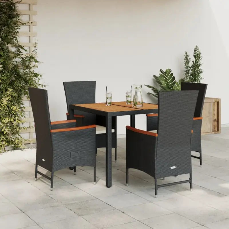 Poly rattan tuinset voor een comfortabele zitervaring met wasbare hoes - 90 cm tafellengte / Stoel - Tuinsets