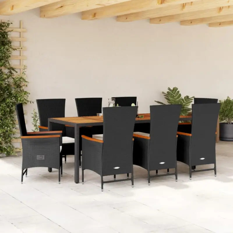 Poly rattan tuinset voor een comfortabele zitervaring met wasbare hoes - 190 cm tafellengte / Stoel - Tuinsets