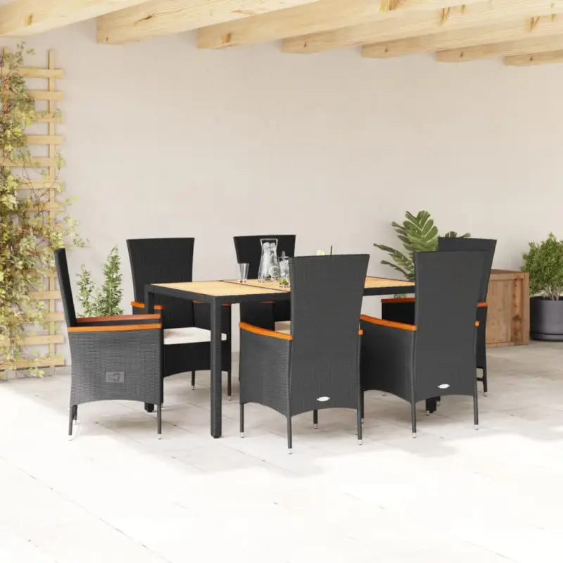 Poly rattan tuinset voor een comfortabele zitervaring met wasbare hoes - 150 cm tafellengte / stoel + Fauteuil