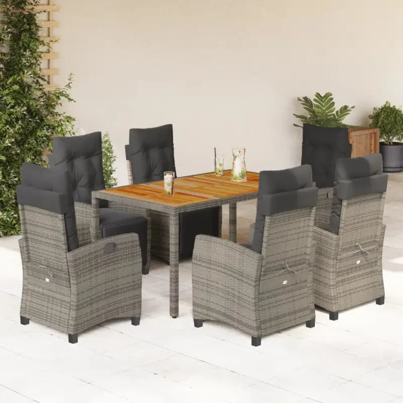 Poly rattan tuinset voor een eenvoudige schoon en comfortabele zitervaring - Grijs / 150 cm tafellengte - Tuinsets