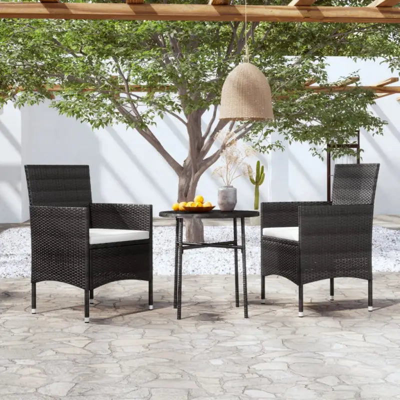 Poly rattan tuinset voor gezellige buitenmaaltijden en ontspannen plekken - Zwart - Tuinsets