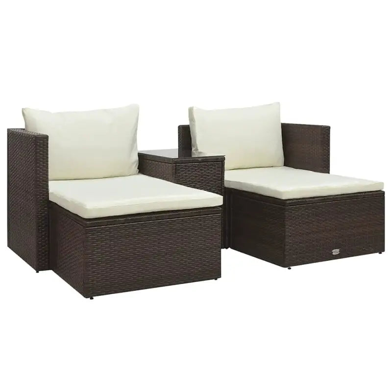 Poly Rattan Tuinset voor stijl en functionaliteit het hele jaar - Bruin - Tuinsets