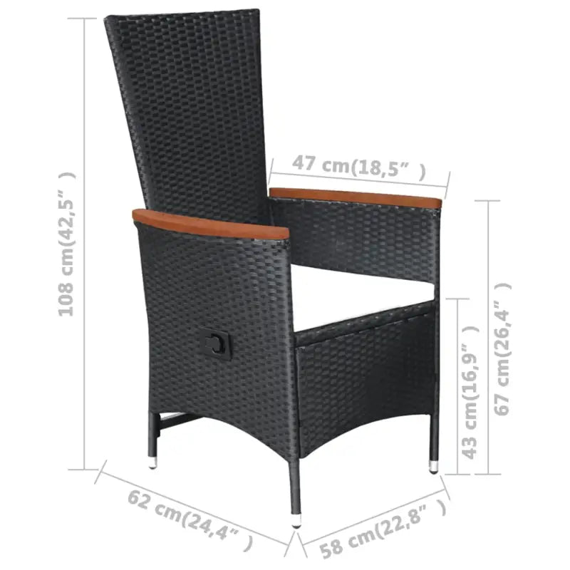 Poly rattan tuinset voor stijlvol tuinmeubilair inclusief levering bevat - Zwart - Tuinsets