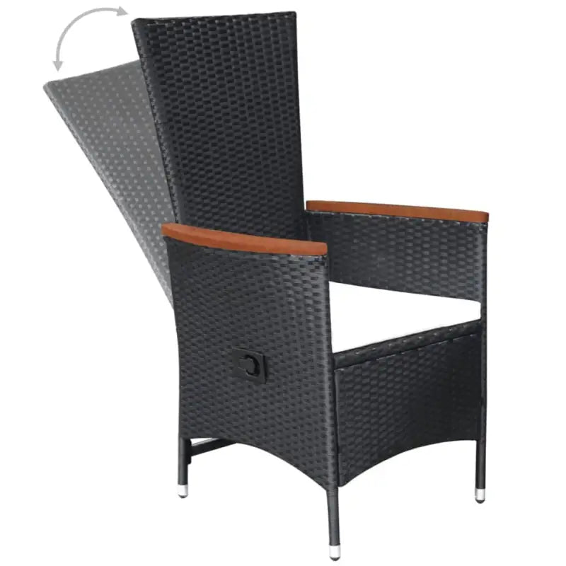 Poly rattan tuinset voor stijlvol tuinmeubilair inclusief levering bevat - Zwart - Tuinsets