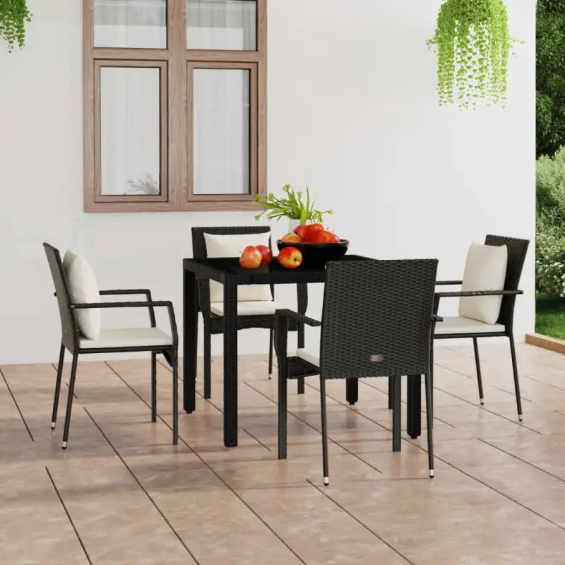 Poly Rattan Tuinsets voor een duurzame en stijlvolle tuin en terras - Zwart / 4 - Tuinsets