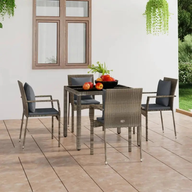 Poly Rattan Tuinsets voor een duurzame en stijlvolle tuin en terras - Grijs / 4 - Tuinsets