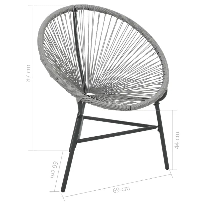 Poly rattan tuinstoelen met gepoedercoat stalen frame voor tuin en terras - Tuinstoelen