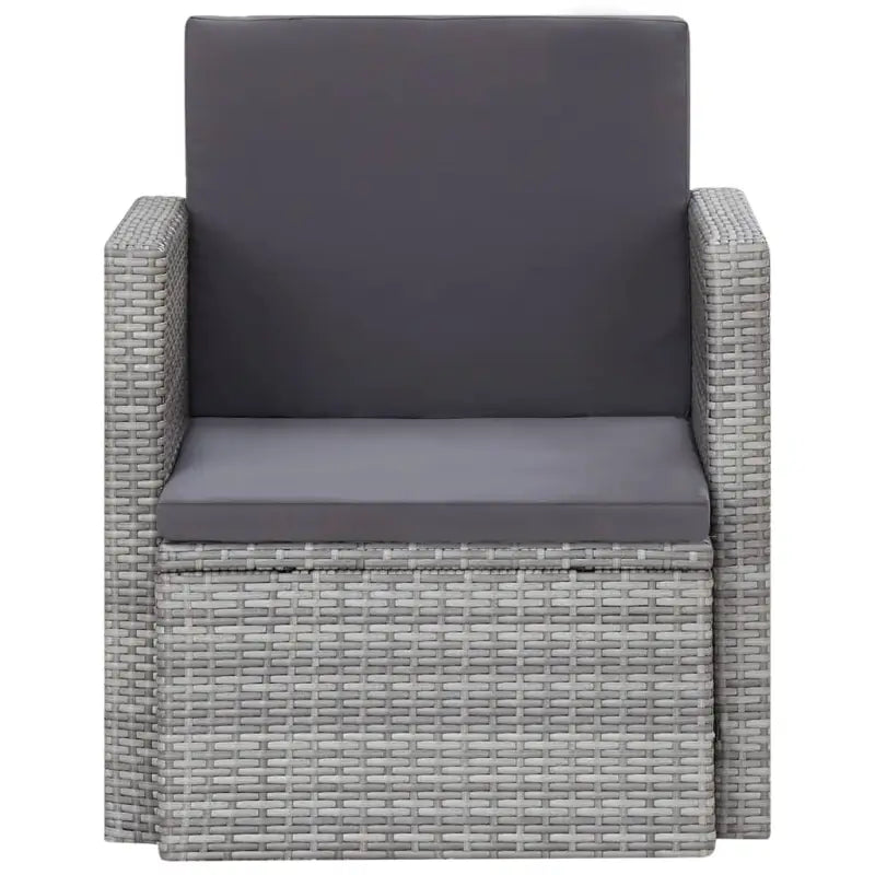 Poly rattan Tuinstoelen met moderne elegante uitstraling - Grijs / 1 - Tuinstoelen