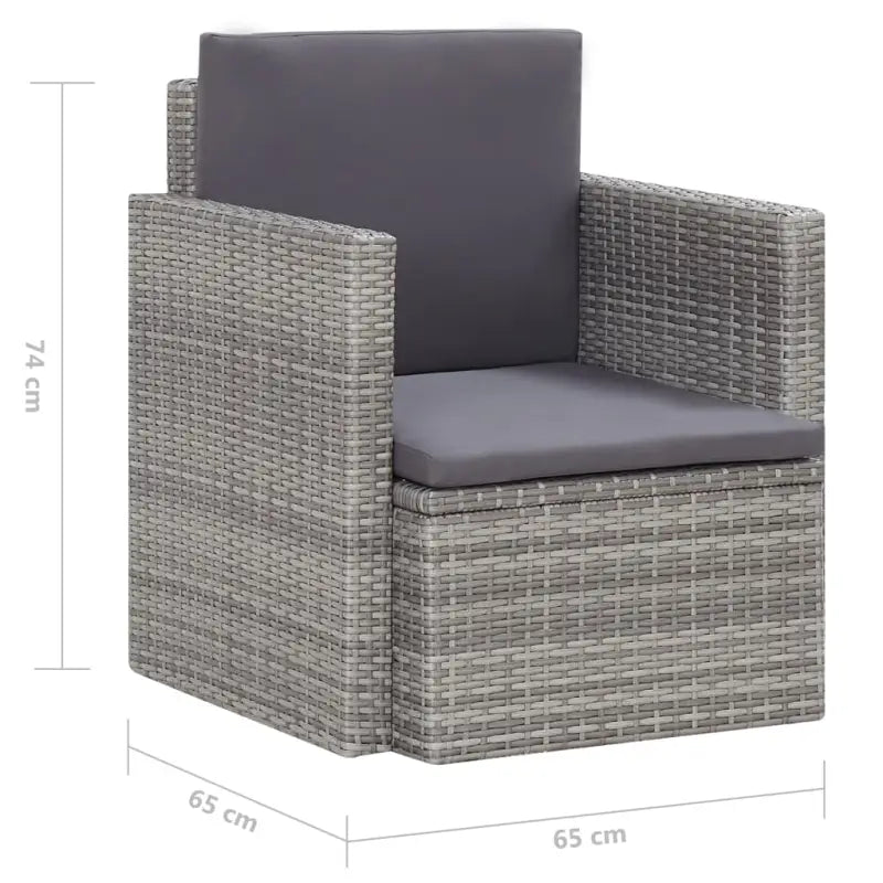 Poly rattan Tuinstoelen met moderne elegante uitstraling - Grijs / 1 - Tuinstoelen