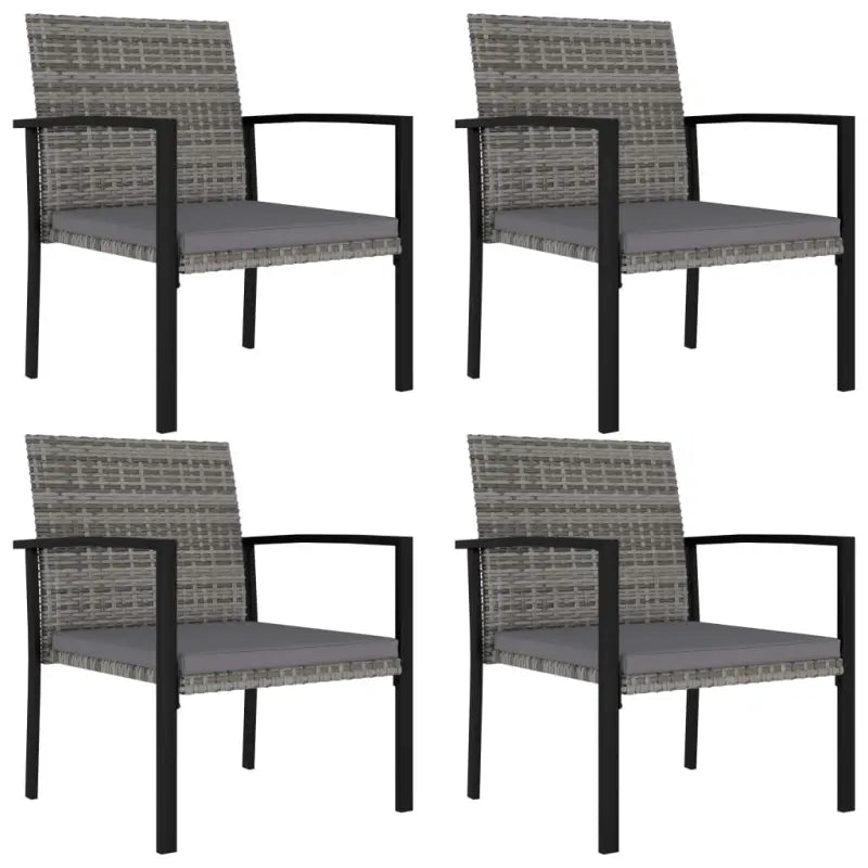Poly Rattan Tuinstoelen Set voor een Moderne en opvallende tuinstijl - Grijs / 4 - Tuinstoelen