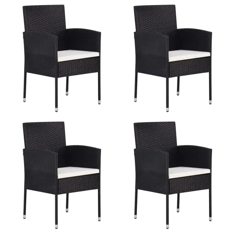 Poly rattan tuinstoelen voor een comfortabele zitervaring in de tuin - Crèmewit / 4 - Tuinstoelen
