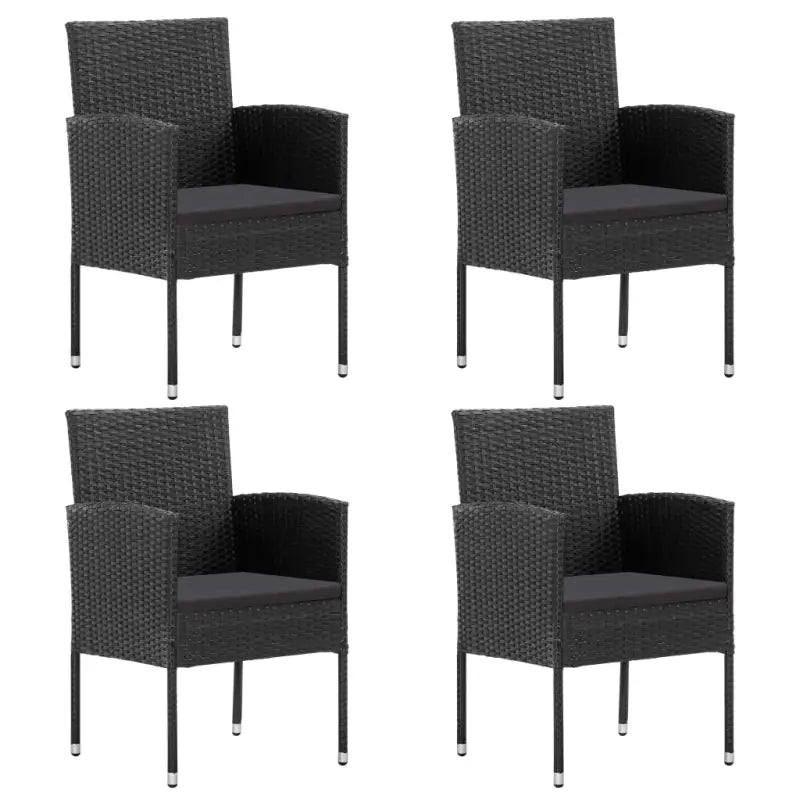 Poly rattan tuinstoelen voor een comfortabele zitervaring in de tuin - Zwart / 4 - Tuinstoelen