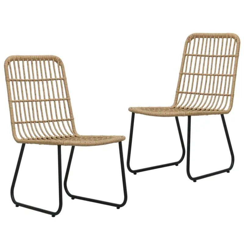 Poly Rattan Tuinstoelen voor een Rustieke Buitenruimte - Eiken / 2 - Tuinstoelen