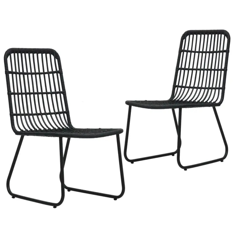Poly Rattan Tuinstoelen voor een Rustieke Buitenruimte - Zwart / 2 - Tuinstoelen