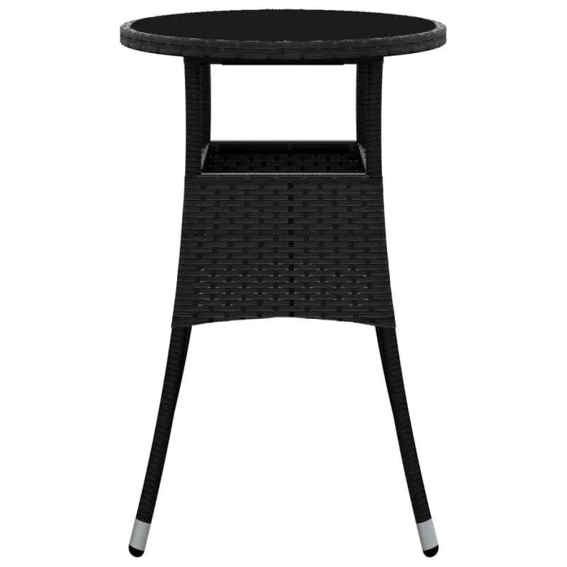 Poly Rattan Tuintafel met Gehard Glas voor buitengebruik - Tuintafels